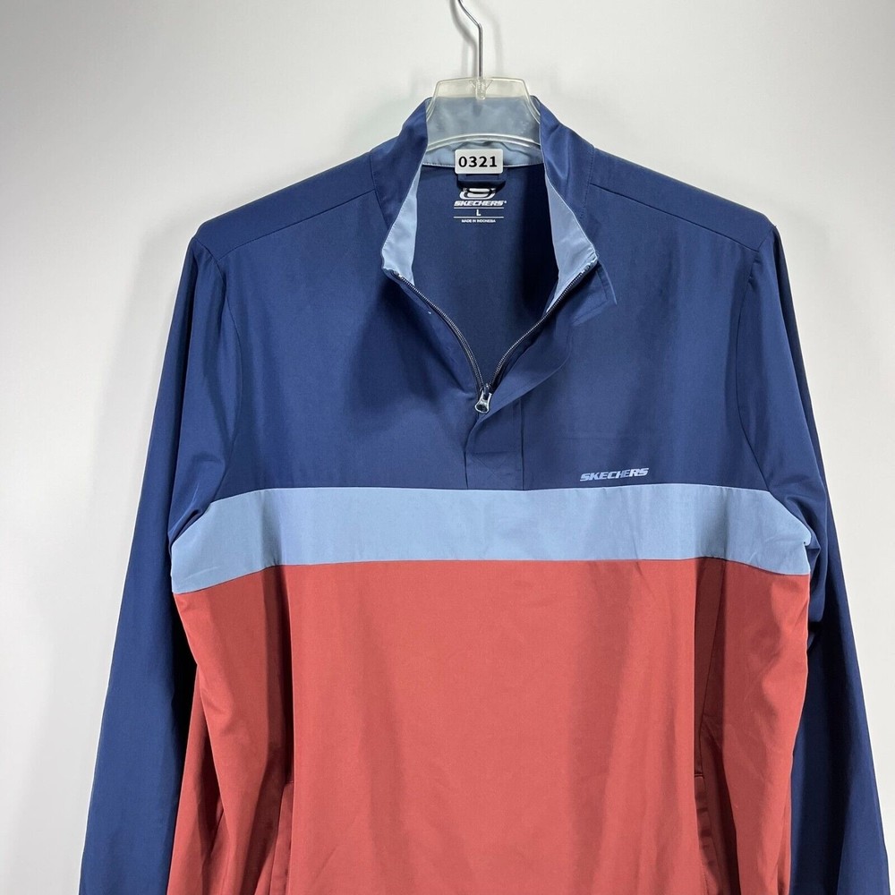 Skechers Mens Skechweave Windbreaker Jacket Size L Block Color Pullover 1/4 Zip - Picture 4 of 10